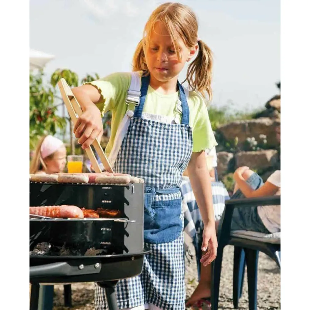 BARBECUE TROLLEY A CARBONELLA IN METALLO E LEGNO BBQ BRACIERE PORTATILE RIPIANI