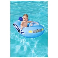 BARCHETTA AUTO DELLA POLIZIA AZZURRO CON ALTOPARLANTE INCORPORATO 97X74CM 34153