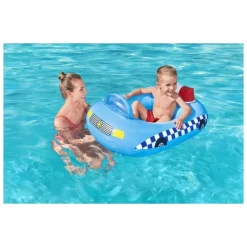 BARCHETTA AUTO DELLA POLIZIA AZZURRO CON ALTOPARLANTE INCORPORATO 97X74CM 34153