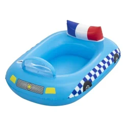 BARCHETTA AUTO DELLA POLIZIA AZZURRO CON ALTOPARLANTE INCORPORATO 97X74CM 34153