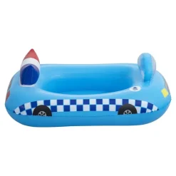 BARCHETTA AUTO DELLA POLIZIA AZZURRO CON ALTOPARLANTE INCORPORATO 97X74CM 34153