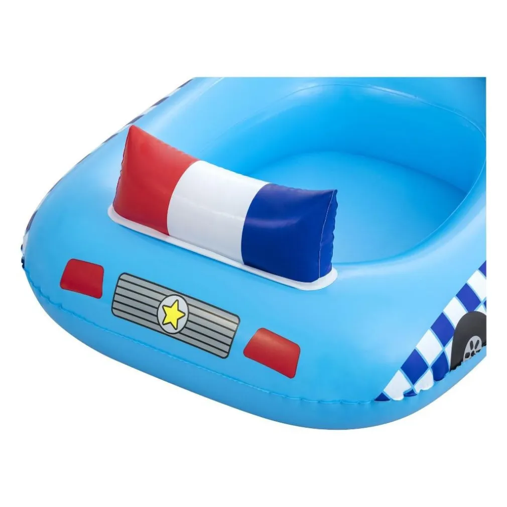 BARCHETTA AUTO DELLA POLIZIA AZZURRO CON ALTOPARLANTE INCORPORATO 97X74CM 34153