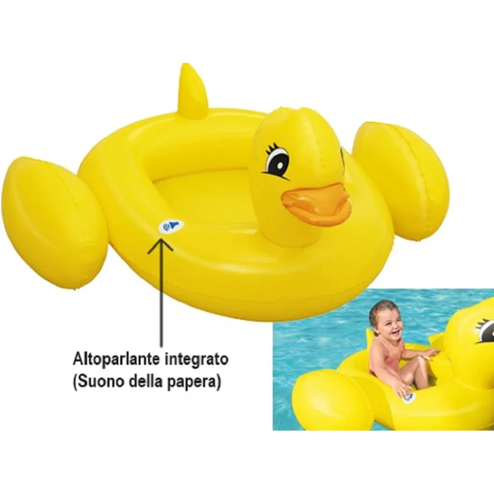 BARCHETTA CANOTTINO PAPERA GONFIABILE CON ALTOPARLANTE INTEGRATO 102X99CM 34151