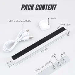 BARRA LUMINOSA LUCI LED RGB 32 STRISCE LED CON 18 COLORE SALA GIOCHI PC TV AUTO