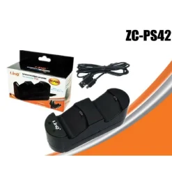 BASE CARICABATTERIA DOPPIA DOCK PER 2 CONTROLLER JOYPAD JOYSTICK PS4 CAVO ZC-PS42