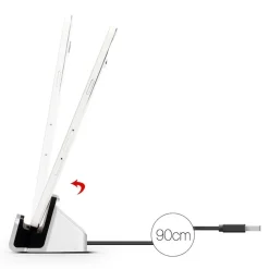 BASE DOCK CARICABATTERIE X ATTACCO TYPE-C TYPE C SUPPORTO TAVOLO RICARICA E SYNC