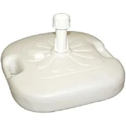 BASE PER OMBRELLONE DA GIARDINO SPIAGGIA RIEMPIBILE 14LT 44.5X44.5XH10CM BIANCO 008654