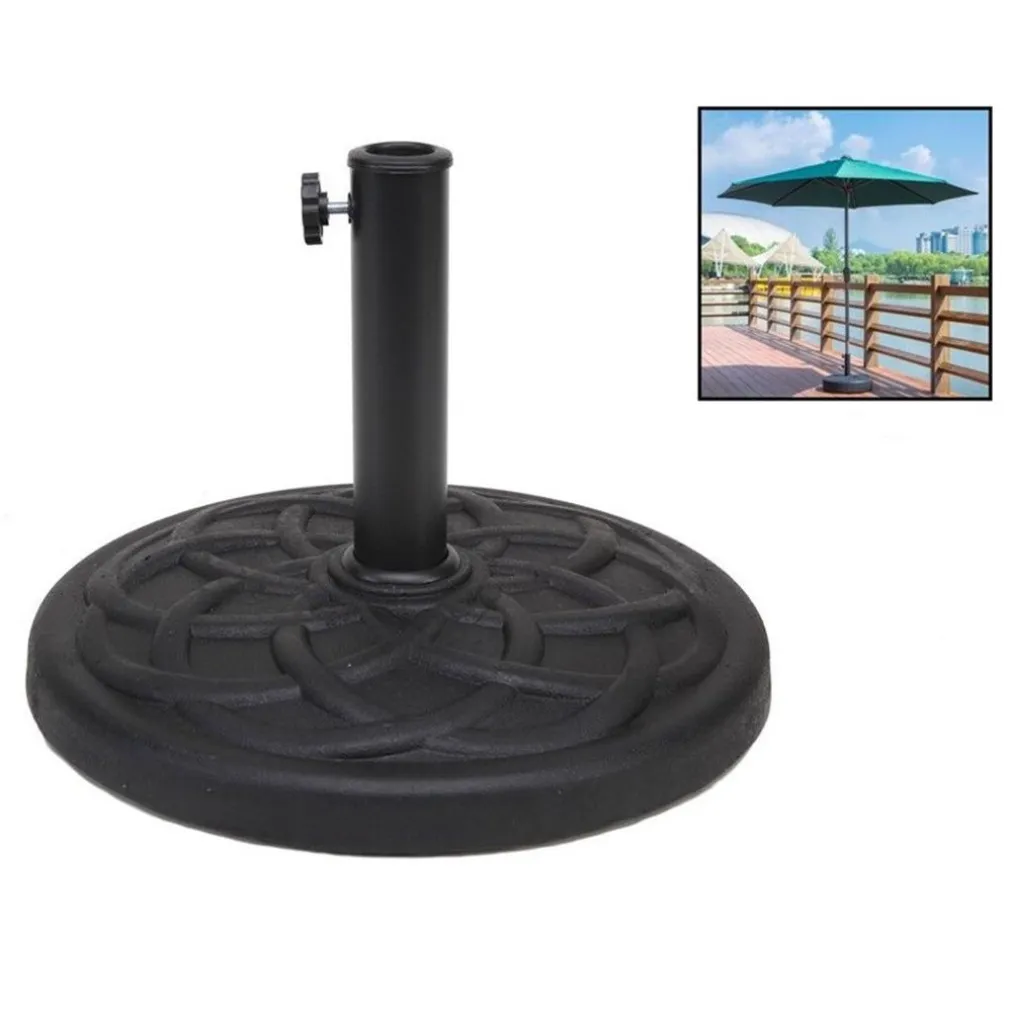 BASE PER OMBRELLONE SUPPORTO ROTONDO PER PATIO ESTERNO RESISTENTE Ø46XH33CM NERO 016595