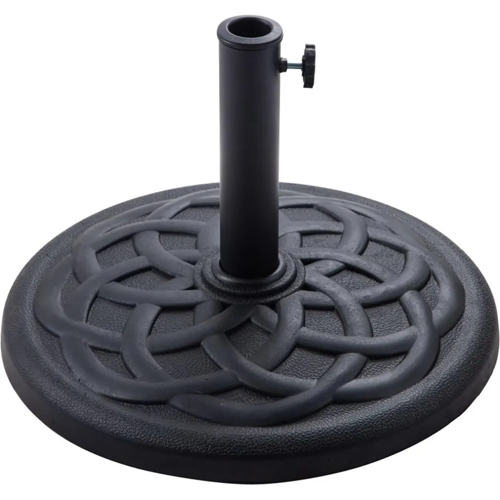 BASE PER OMBRELLONE SUPPORTO ROTONDO PER PATIO ESTERNO RESISTENTE Ø46XH33CM NERO 016595