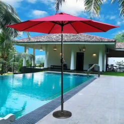 BASE PER OMBRELLONE SUPPORTO ROTONDO PER PATIO ESTERNO RESISTENTE Ø46XH33CM NERO 016595