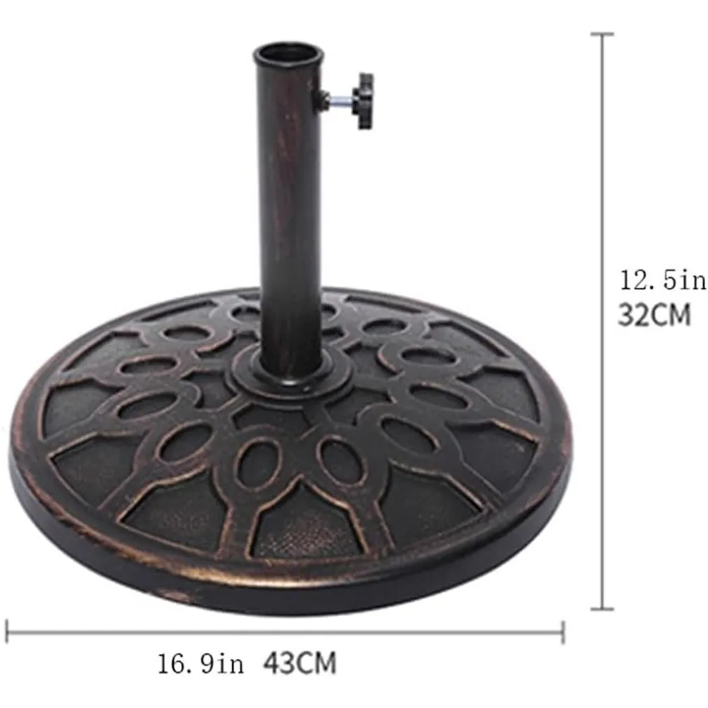 BASE ROTONDA PER OMBRELLONE DA ESTERNO GIARDINO PALO CENTRALE Ø43XH32CM NERO 016594