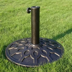 BASE ROTONDA PER OMBRELLONE DA ESTERNO GIARDINO PALO CENTRALE Ø43XH32CM NERO 016594