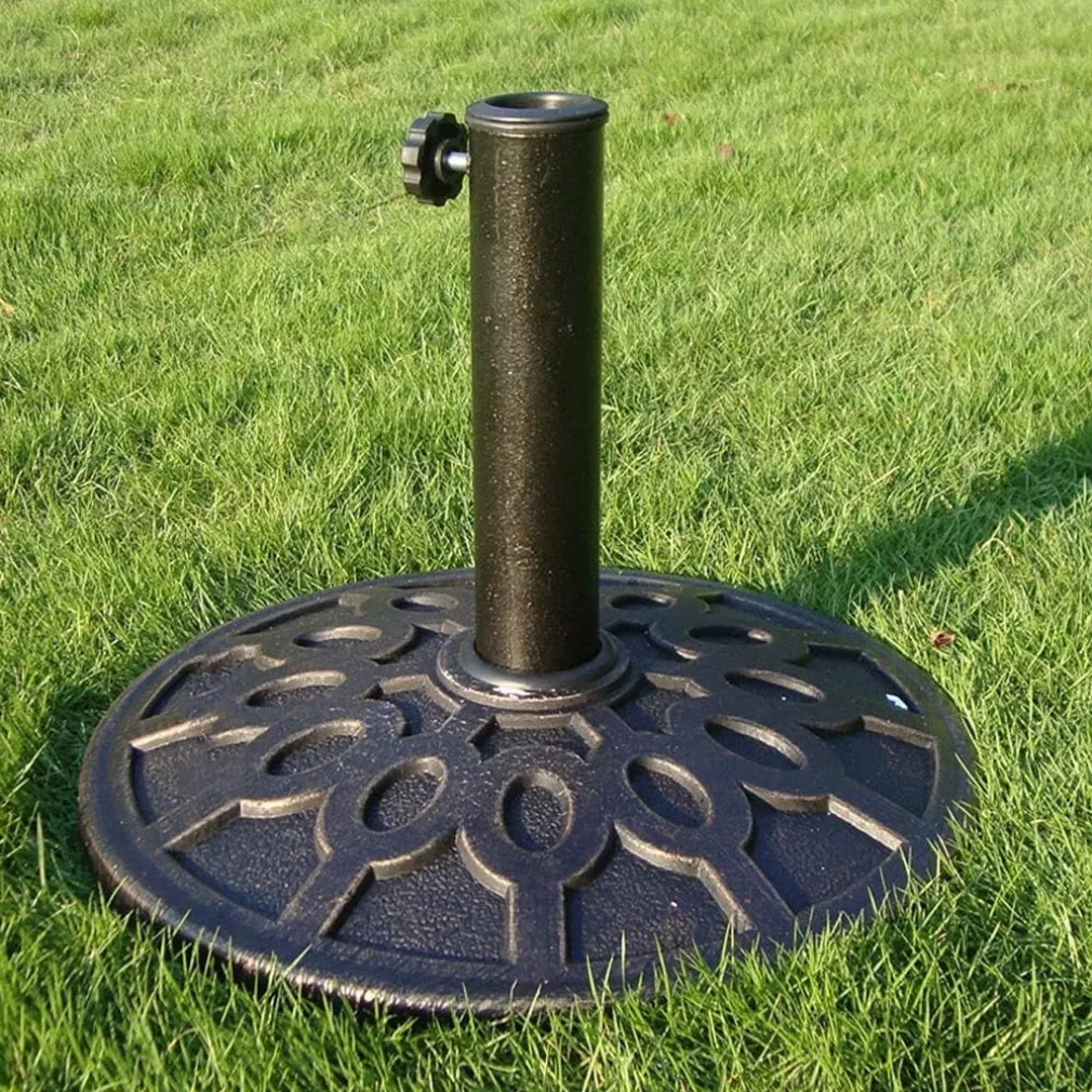 BASE ROTONDA PER OMBRELLONE DA ESTERNO GIARDINO PALO CENTRALE Ø43XH32CM NERO 016594