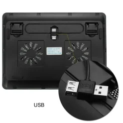BASE SUPPORTO RAFFREDDAMENTO DISSIPATORE PER NOTEBOOK PC 2 VENTOLE USB S2