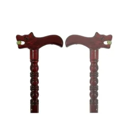 BASTONE DA PASSEGGIO PER ANZIANI DISABILI LEGNO COLOR CILIEGIO LUNGH. 90CM