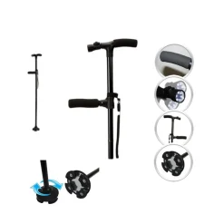 BASTONE MAGIC CANE MAGICO 2 MANICI TORCIA PIEGHEVOLE REGOLABILE DA PASSEGGIO