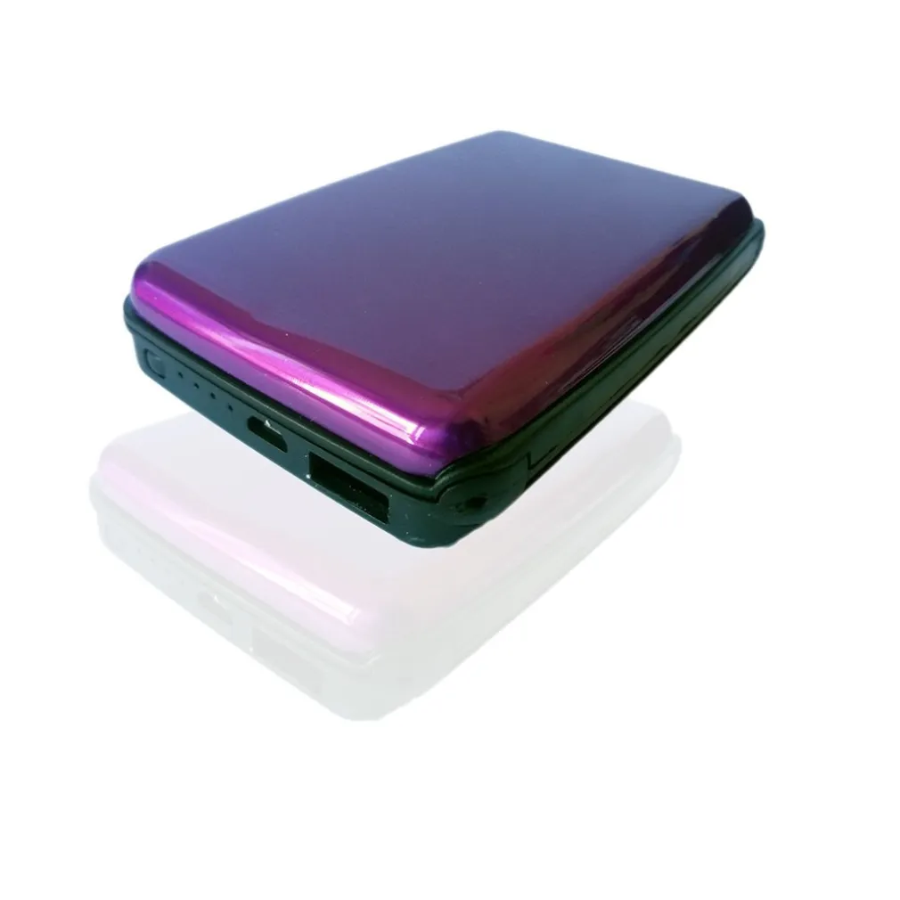 BATTERIA ESTERNA POWER BANK 2 IN 1 PORTA CARTE DI CREDITO TESSERA IN ALLUMINIO