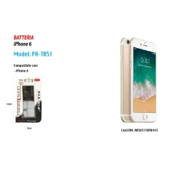BATTERIA IPHONE 6 DI RICAMBIO SMARTPHONE INTERNA LITIO MAXTECH 1810MAH PA-T051