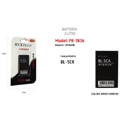 BATTERIA LITIO COMPATIBILE CON BL-5CA 1020MAH SMARTPHONE CELLULARE MAXTECH PA-T036