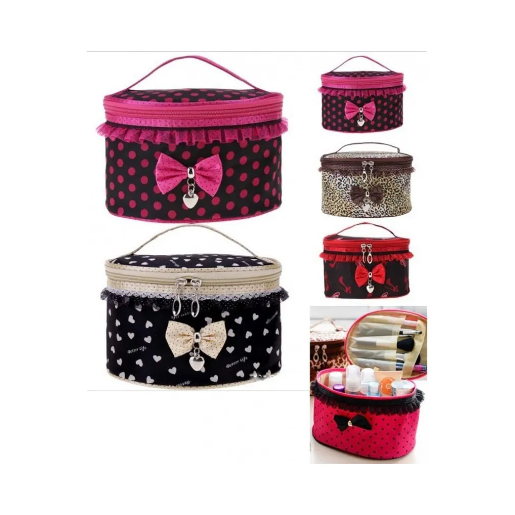 BEAUTY CASE BORSELLO TRUCCO FIOCCO MAKE UP TROUSSE KIT VIAGGIO ORGANIZZATORE