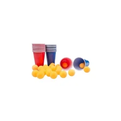 BEER PONG GIOCO 24 TAZZA 24 PALLINE GIOCO PORTATILE BICCHIERI BIRRA IN PLASTICA