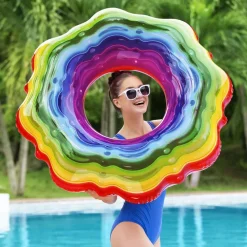 BESTWAY SALVAGENTE CIAMBELLA GONFIABILE RAINBOW ARCOBALENO PISCINA NUOTO MARE