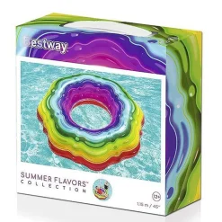 BESTWAY SALVAGENTE CIAMBELLA GONFIABILE RAINBOW ARCOBALENO PISCINA NUOTO MARE