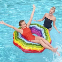 BESTWAY SALVAGENTE CIAMBELLA GONFIABILE RAINBOW ARCOBALENO PISCINA NUOTO MARE