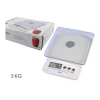 BILANCIA DA CUCINA DIGITALE PORTATA 5KG BIANCO PIANO IN VETRO DISPLAY LCD 580017