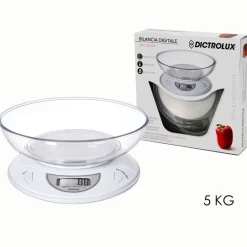 BILANCIA DIGITALE DA CUCINA A BATTERIA PESA FINO A 5KG DISPLAY LCD BIANCO 541907