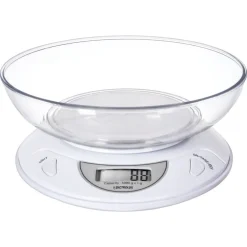 BILANCIA DIGITALE DA CUCINA A BATTERIA PESA FINO A 5KG DISPLAY LCD BIANCO 541907