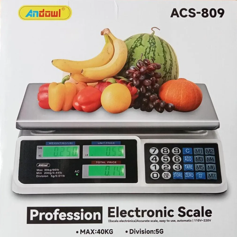 BILANCIA DIGITALE ELETTRONICA PROFESSIONALE DA CUCINA PORTATA MAX. 40KG ACS-809