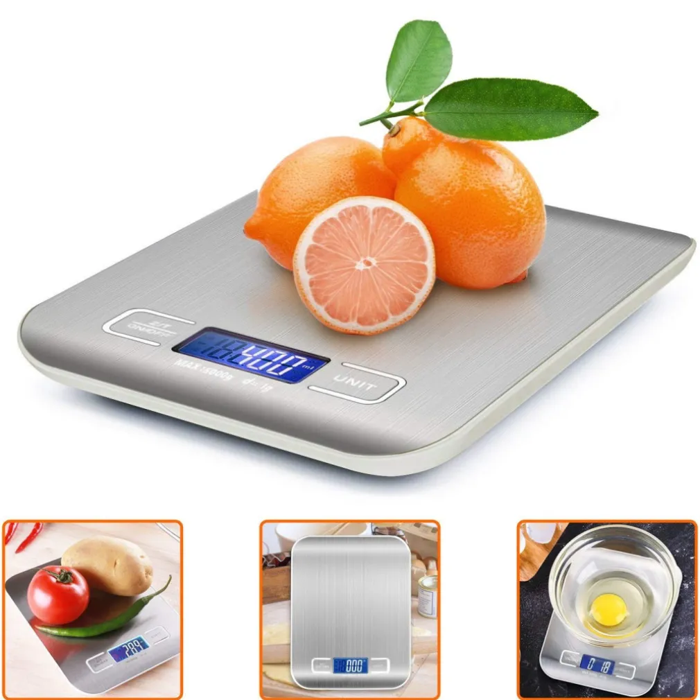 BILANCIA ELETTRONICA DIGITALE DA CUCINA DIGITALE IN ACCIAIO INOSSIDABILE MAX 5KG