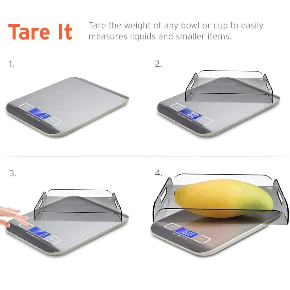 BILANCIA ELETTRONICA DIGITALE DA CUCINA DIGITALE IN ACCIAIO INOSSIDABILE MAX 5KG