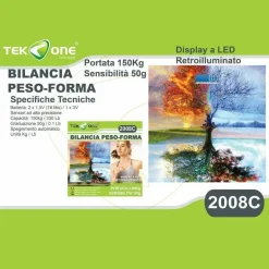 BILANCIA PESAPERSONE TEKONE 2008C MISURA PESO DIGITALE DISPLAY FANTASY 150KG