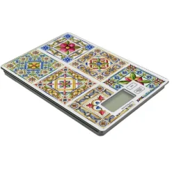 BILANCIA PORTATILE DA CUCINA DIGITALE MAX. 5KG 22X15X1,5CM DECORO MOSAICO 828508