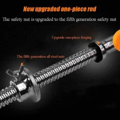 BILANCIERE BARRA ASTA DA 1,8 MT PALESTRA CON ANELLI BLOCCAGGIO SOLLEVAMENTO PESI