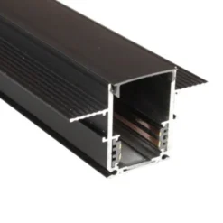 BINARIO LINEARE DA INCASSO ALLUMINIO NERO PER TRACK LIGHTS MAGNETICHE DC48V 2MT GF-201-2M