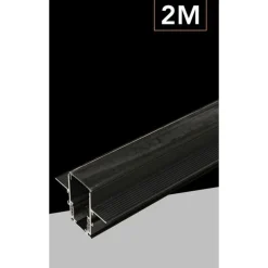 BINARIO LINEARE DA INCASSO ALLUMINIO NERO PER TRACK LIGHTS MAGNETICHE DC48V 2MT GF-201-2M