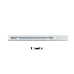 BINARIO 2MT ELETTRIFICATO 2POLI RINFORZATO MONOFASE BIANCO FARO A PISTA PISTA-2B