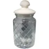 BISCOTTIERA BARATTOLO IN VETRO 1 LT CON TAPPO COPERCHIO CERAMICA CONCHIGLIA