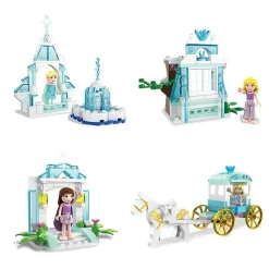 BLOCKS DREAM CASTLE COSTRUZIONI PER BAMBINI DIY CASTELLO FROZEN 8 SET ASSORTITI