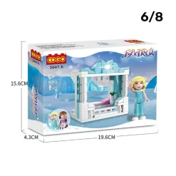 BLOCKS DREAM CASTLE COSTRUZIONI PER BAMBINI DIY CASTELLO FROZEN 8 SET ASSORTITI