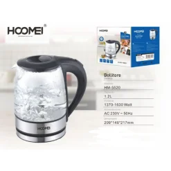 BOLLITORE ELETTRICO 1370 - 1630 WATT 1.2 LITRI CON BASE GIREVOLE 360° PER TISANE