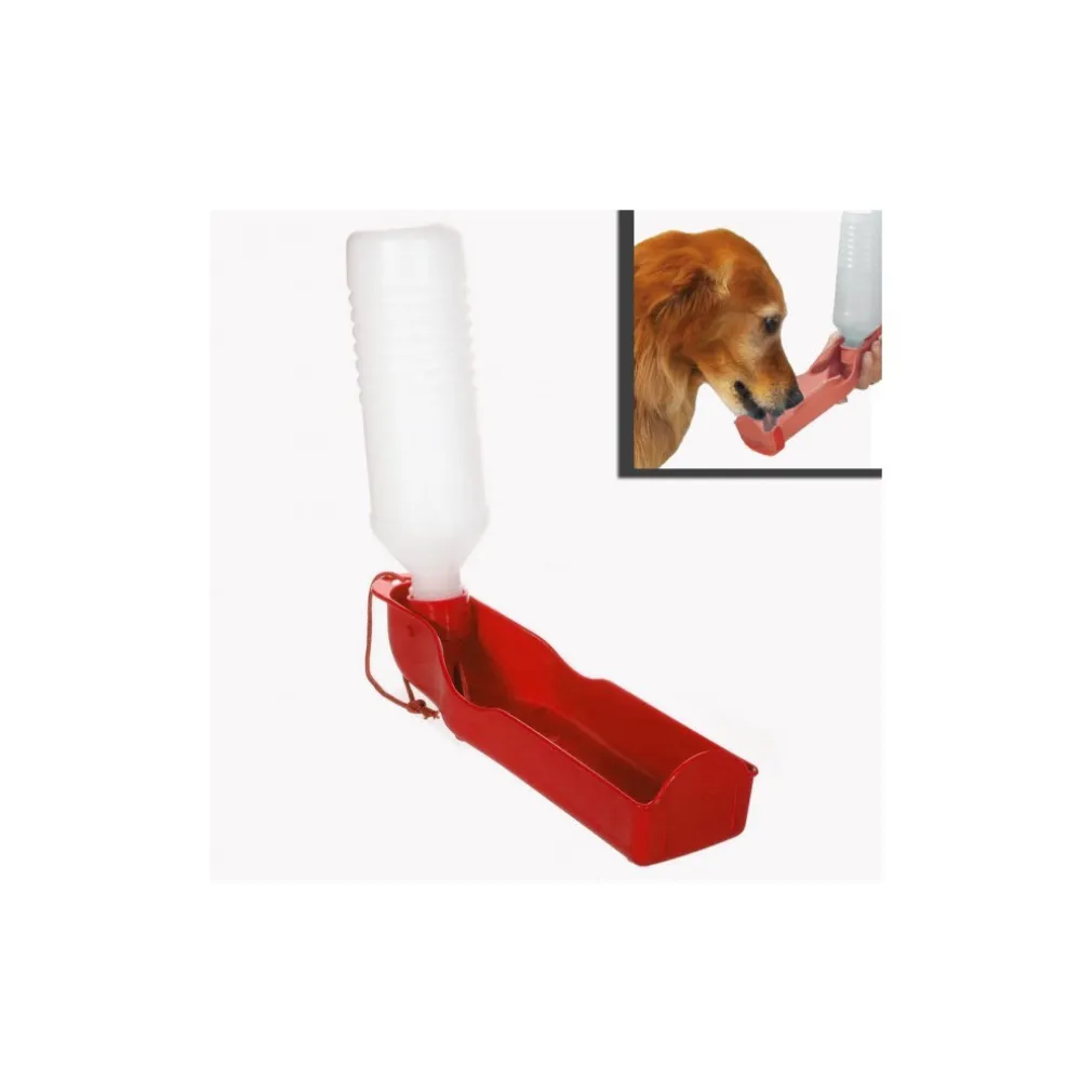 BORRACCIA CON SCODELLA PORTATILE PER CANI GATTI BOTTIGLIA SALVAGOCCIA 300ML