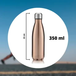 BORRACCIA SPORTIVA 350ML IN ACCIAIO INOX DOPPIA PARETE PER SPORT SCUOLA UFFICIO