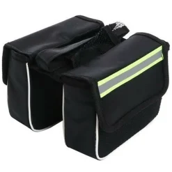 BORSA BORSELLO DOPPIA SACCA PORTA OGGETTI BANDE LATERALI RIFLETTENTI BICI XC1679