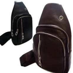 BORSA BORSELLO UOMO SIMIL-PELLE TRACOLLA PETTO MONO SPALLA MARSUPIO LAVORO 628