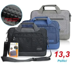 BORSA CUSTODIA PER PC PORTATILE NOTEBOOK LAPTOP FINO A 13.3″ CON TRACOLLA T6233