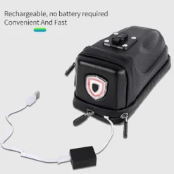 BORSA DA SELLA IMPERMEABILE PER BICI CON LUCE POSTERIORE RICARICABILE USB ZX-9428